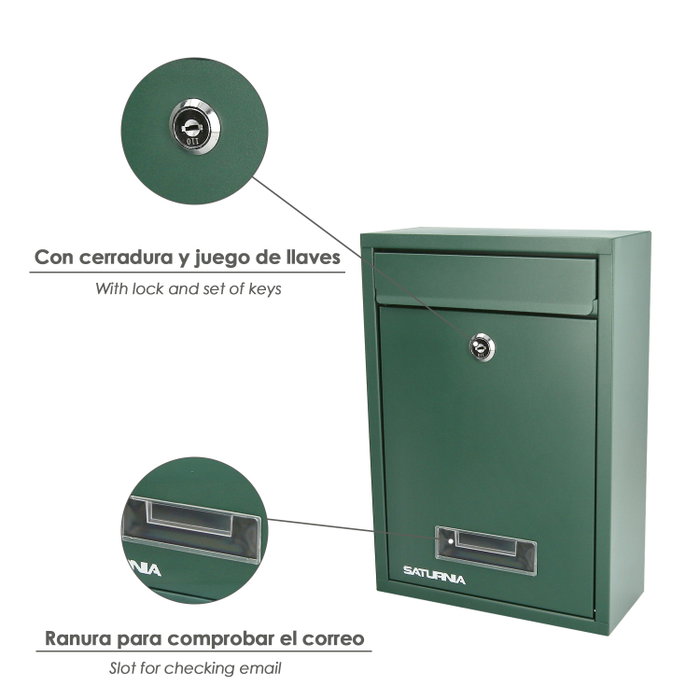 SATURNIA Buzon Square Vert 26 x 9 x 31 cm