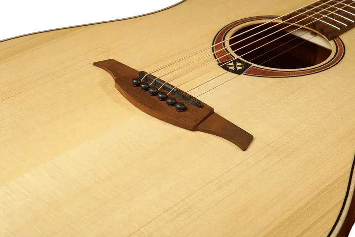 LAG Guitare Acoustique Dreadnought Tramontane 70 Natural - Table Engelmann Massif, Caoba