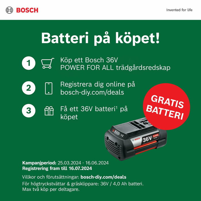 Bosch 36V-40-650 Tondeuse sans fil avec 2 batteries 2,0 Ah Bosch 36V-40-650 Tondeuse sans fil avec 2 batteries 2,0 Ah