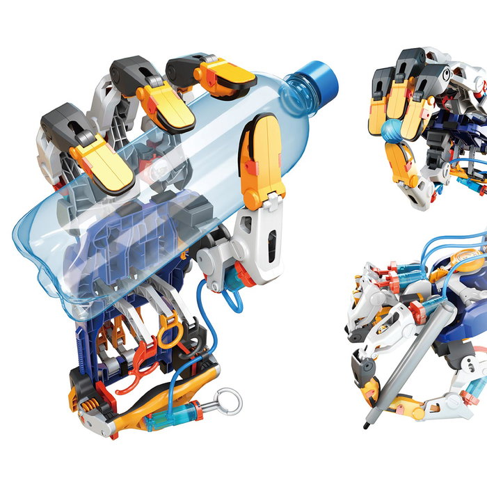 DEQUBE Mano Cyborg - Main Hydraulique Cyborg Sans Électricité, Mouvements Réglables et Précision de Prise pour Articles Variés - Recommandé +8 ans