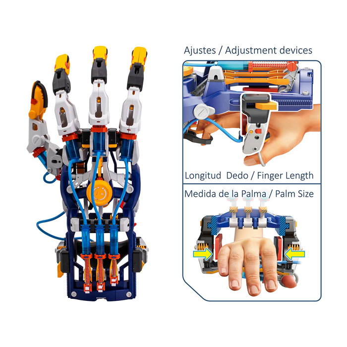 DEQUBE Mano Cyborg - Main Hydraulique Cyborg Sans Électricité, Mouvements Réglables et Précision de Prise pour Articles Variés - Recommandé +8 ans
