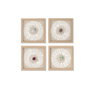 Home ESPRIT Jeu de 4 tableaux Papier Verre 22 x 2 x 22 cm