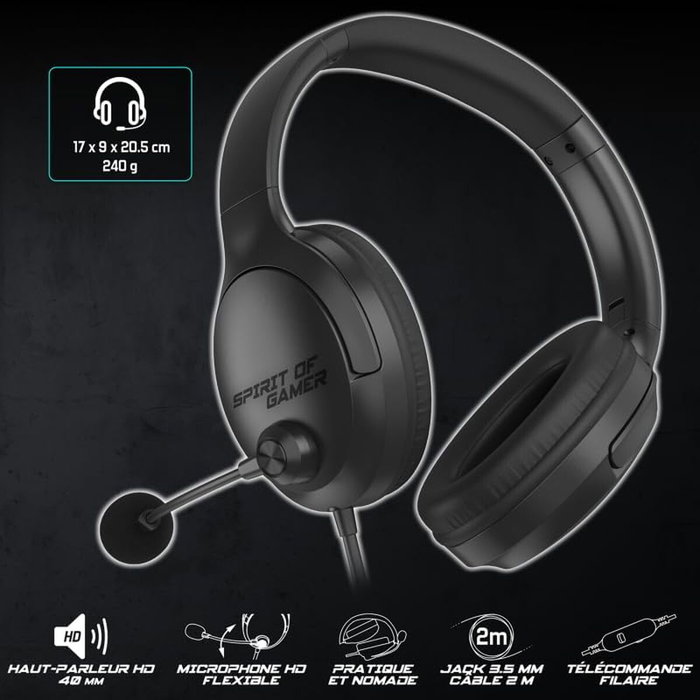 Casques avec Microphone Spirit of Gamer Pro H4 Noir