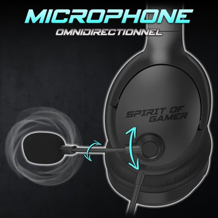 Casques avec Microphone Spirit of Gamer Pro H4 Noir