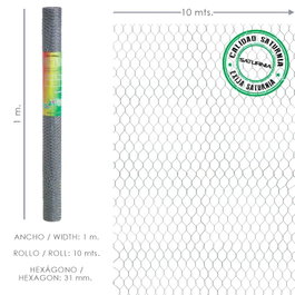 SATURNIA Enrejado Triple Torsion 31/ 100 cm - Rouleau de 10 Mètres