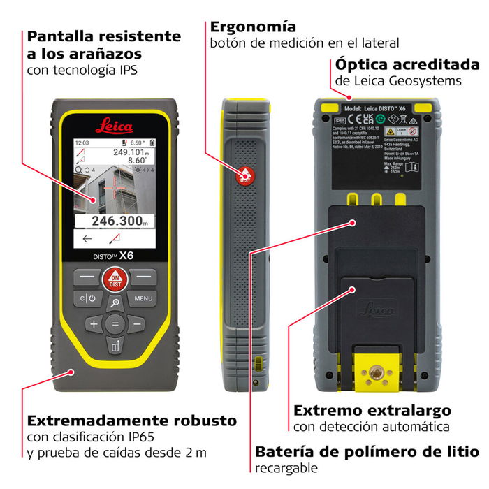 Télémètre Leica Geosystems Disto X6 250 m