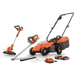 Dual Power Kit de jardin DUAL POWER POWDPGBOX25A - Tondeuse sans fil 20V 33cm, coupe-bordures, taille-haies - 2 batteries 20V 3Ah et chargeur