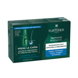 Rene Furterer Triphasic Progressive - Sérum Anti-Chute de Cheveux en Ampoules - Lot de 8 Ampoules de 5 ml - Pour Hommes et Femmes
