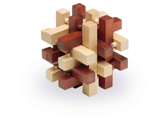 Cayro - Cube en bois certifié FSC 10x10 cm - Langues du produit: Espagnol, Anglais, Français, Italien, Portugais, Allemand