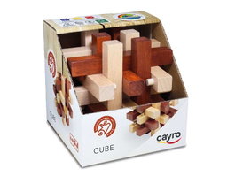 Cayro - Cube en bois certifié FSC 10x10 cm - Langues du produit: Espagnol, Anglais, Français, Italien, Portugais, Allemand