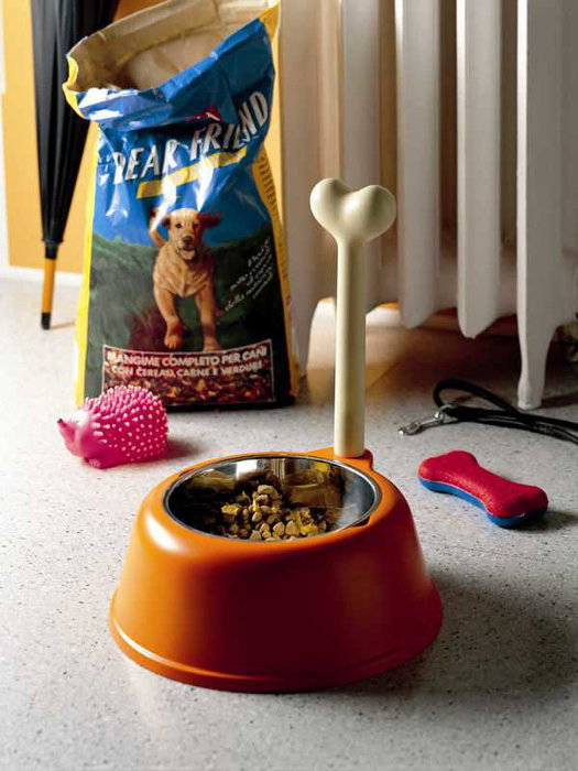 Alessi LUPITA AMMI02 - Gamelle pour chien en acier inoxydable 18/10 et résine thermo-plastique, couleur orange