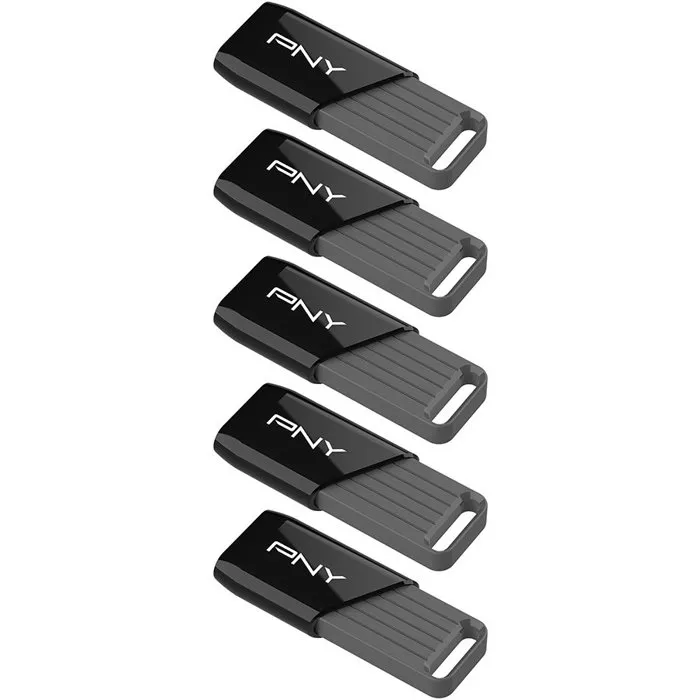 PNY Attaché X - Pack de 5 Clés USB 3.2 - 32 Go - Vitesse de lecture jusqu'à 130 Mo/s - Stockage portable