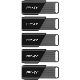 PNY Attaché X - Pack de 5 Clés USB 3.2 - 32 Go - Vitesse de lecture jusqu'à 130 Mo/s - Stockage portable