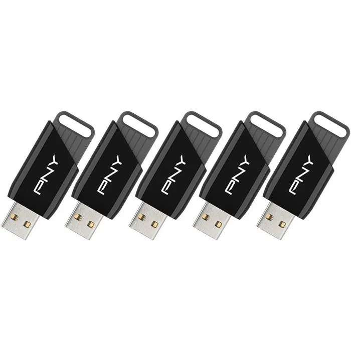 PNY Attaché X - Pack de 5 Clés USB 3.2 - 32 Go - Vitesse de lecture jusqu'à 130 Mo/s - Stockage portable
