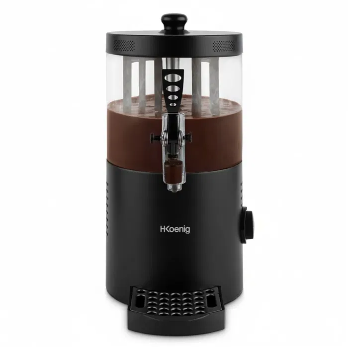 H.KoeNIG SHK802 Distributeur à Chocolat Chaud Professionnel 3L - Noir - 1200 W - Thermostat Réglable, Cuve Amovible Lave-vaisselle