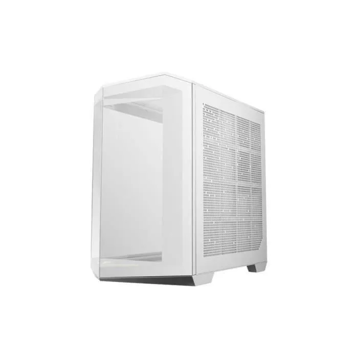 MSI 306-7G26W22-HH9 Boîtier PC MAG PANO 100R PZ, Format Midi-Tower, Blanc, Avec Panneau Latéral en Verre Trempé et Ventilateurs ARGB Préinstallés