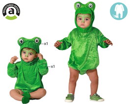 Déguisement de grenouille avec grands yeux pour bébé unisex, costume à capuche vert 12-24 mois