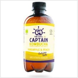 CAPTAIN Kombucha Bio Ananas-Pêche 400ml