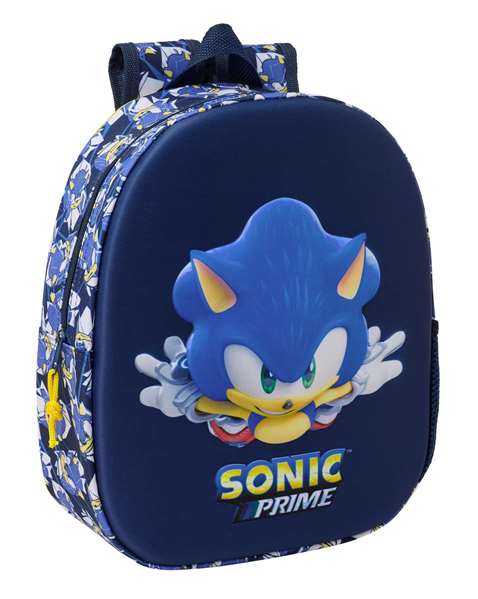Safta Mochila 3D Sonic "City" 27x33x10 cm - Sac à dos enfant dès 3 ans