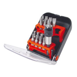 RATIO Étui 18 Embouts de Vissage DIN3126 avec Clip Ceinture