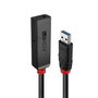 Lindy Rallonge active USB 3.0 Slim, 5 m, Noir