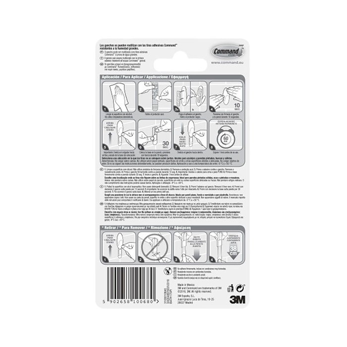 Crochet pour suspendre 3M 2,2 Kg Blanc Plastique (1 Unité) Crochet pour suspendre 3M 2,2 Kg Blanc Plastique (1 Unité)
