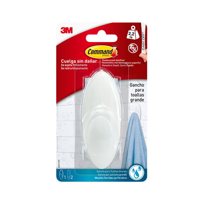 Crochet pour suspendre 3M 2,2 Kg Blanc Plastique (1 Unité) Crochet pour suspendre 3M 2,2 Kg Blanc Plastique (1 Unité)