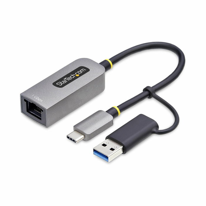 StarTech.com Adaptateur USB-C vers Ethernet Gigabit avec adaptateur USB-A, Gris StarTech.com Adaptateur USB-C vers Ethernet Gigabit avec adaptateur USB-A, Gris