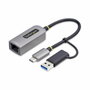 StarTech.com Adaptateur USB-C vers Ethernet Gigabit avec adaptateur USB-A, Gris