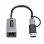 StarTech.com Adaptateur USB-C vers Ethernet Gigabit avec adaptateur USB-A, Gris