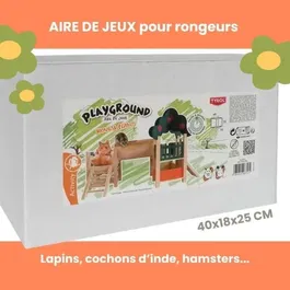 Tyrol - Aire de jeux pour rongeurs - 40 x 18 x 25 cm - Tunnel de 3 cm, cachette, zones de grimpe - Stimulation pour souris et petits rongeurs