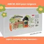 Tyrol - Aire de jeux pour rongeurs - 40 x 18 x 25 cm - Tunnel de 3 cm, cachette, zones de grimpe - Stimulation pour souris et petits rongeurs