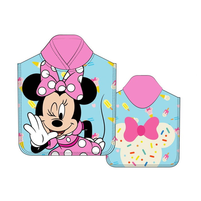 DISNEY Poncho serviette de plage en microfibre Minnie, 55x110cm 240gsm polyester DISNEY Poncho serviette de plage en microfibre Minnie, 55x110cm 240gsm polyester