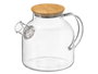 Vivalto Théière en Borosilicate avec Couvercle Bambou 1,5L 23x15x14 cm Transparente et Naturelle (Set de 6)