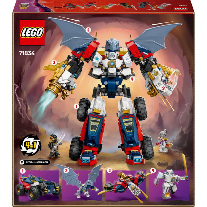 LEGO NINJAGO 71834 Le robot ultra combo de Zane - Jeu de construction 4-en-1