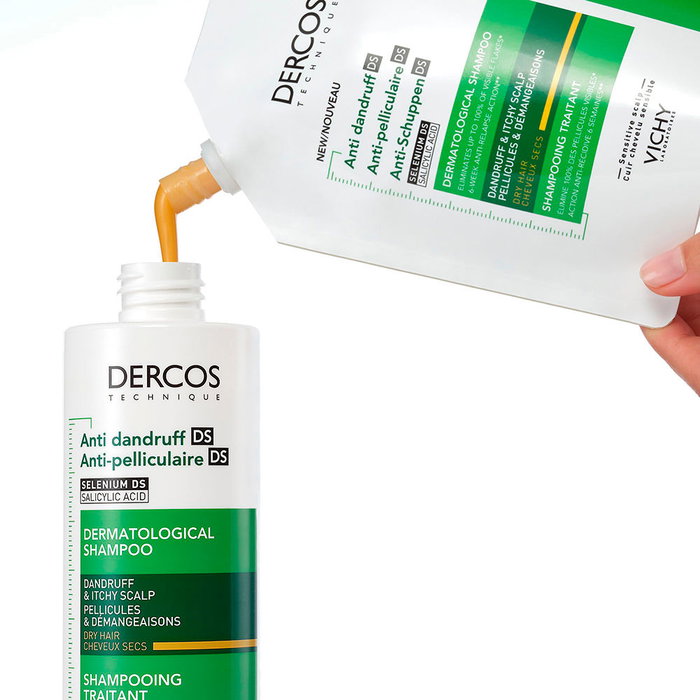 Vichy Dercos Shampooing Antipelliculaire Cheveux Secs Recharge 390 ml