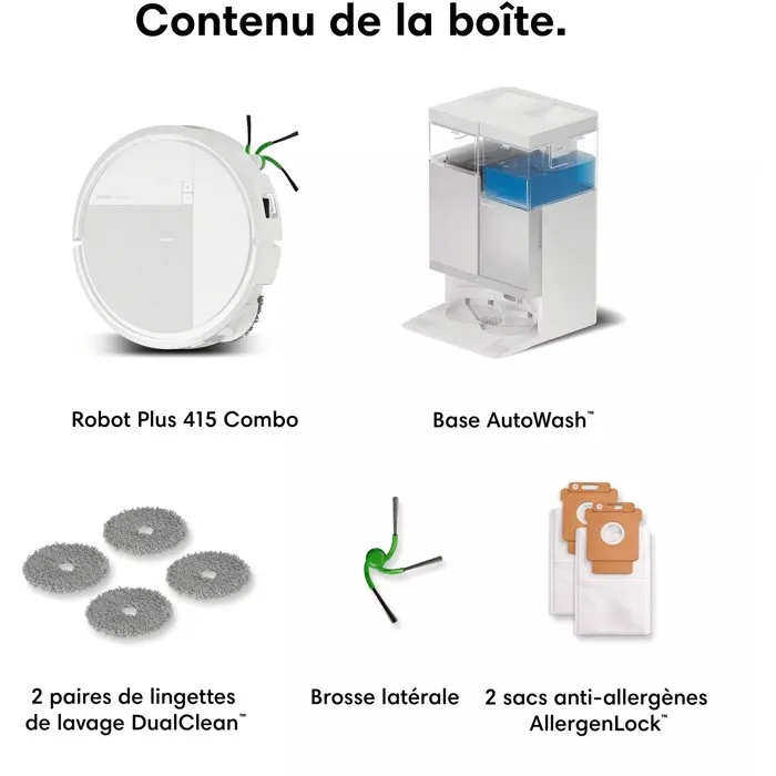 Irobot Roomba Plus 415 Robot aspirateur laveur Blanc