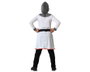 Déguisement Chevalier des Croisades pour Garçon 5-6 Ans - Tunique, Ceinture et Chapeau en Polyester Blanc pour Carnaval et Fêtes