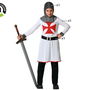 Déguisement Chevalier des Croisades pour Enfant 5-6 Ans - Tunique, Ceinture et Chapeau Blanc en Polyester - Costume de Fête