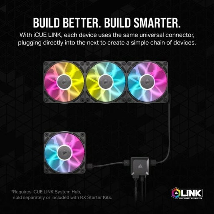 Corsair Fan iCUE LINK RX120 RGB Noir Corsair Fan iCUE LINK RX120 RGB Noir