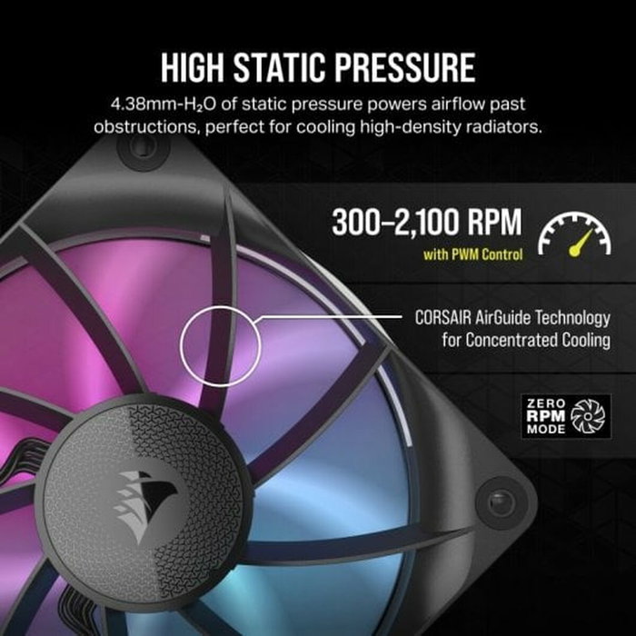 Corsair Fan iCUE LINK RX120 RGB Noir Corsair Fan iCUE LINK RX120 RGB Noir