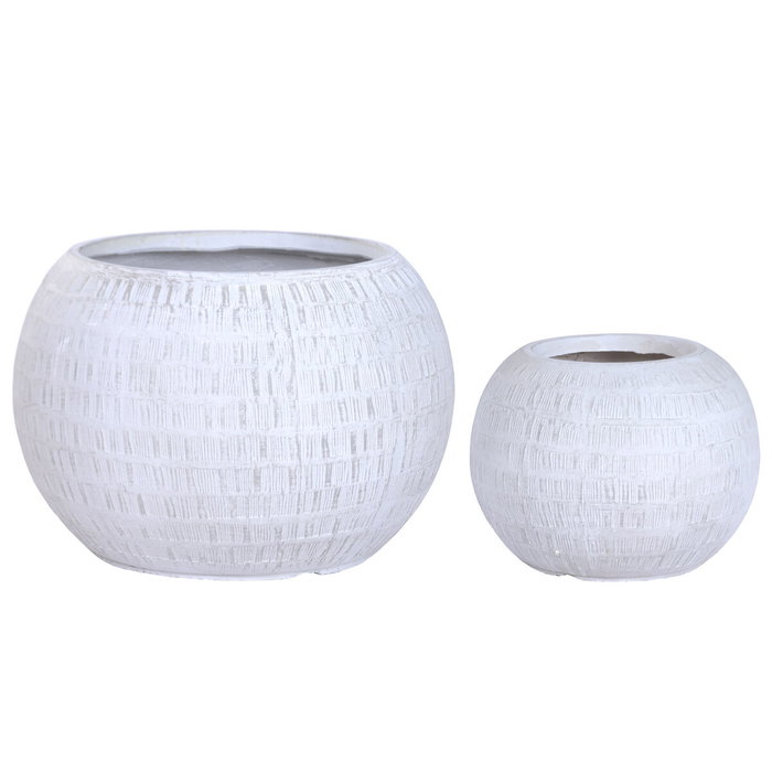 Home ESPRIT Set de 2 cache-pots Beige Fibre Magnésium 55 x 55 x 38 cm Home ESPRIT Set de 2 cache-pots Beige Fibre Magnésium 55 x 55 x 38 cm