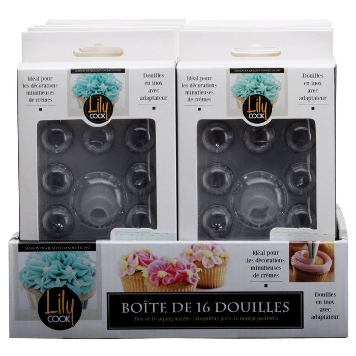 Lily Cook Set de 16 douilles avec adaptateur Lily Cook Set de 16 douilles avec adaptateur