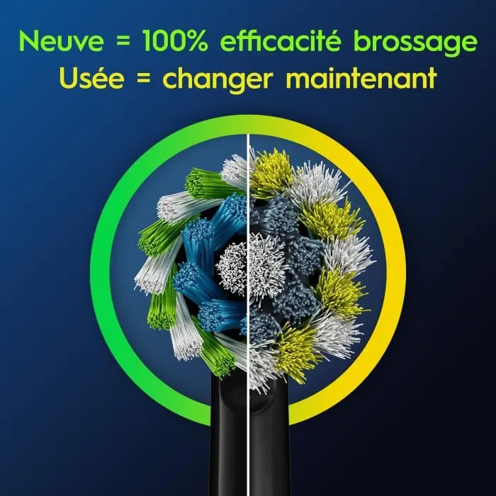 Oral-B Cross Action Pro - Brossettes intermédiaires, filaments en forme de X pour un nettoyage optimal des espaces interdentaires - Lot de 8 pièces - Noir