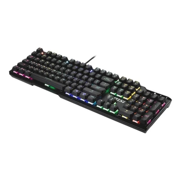 MSI VIGOR GK41 - Clavier mécanique gamer avec switches Kailh Red linéaires et rétroéclairage LED RGB personnalisable