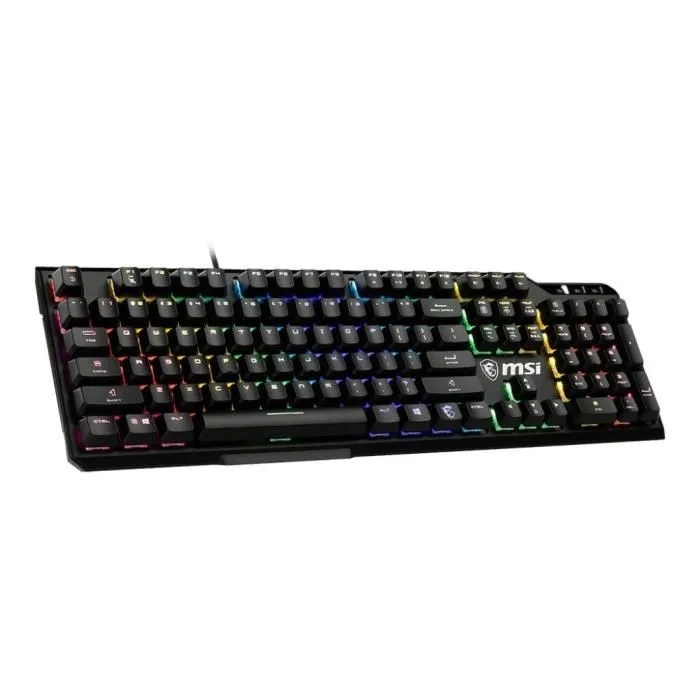 MSI VIGOR GK41 - Clavier mécanique gamer avec switches Kailh Red linéaires et rétroéclairage LED RGB personnalisable