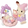 Sylvanian Families Figurine Set Coucher des Sœurs Lapin Chocolat 5806 - Bébé et Soeur avec Accessoires de Nuit