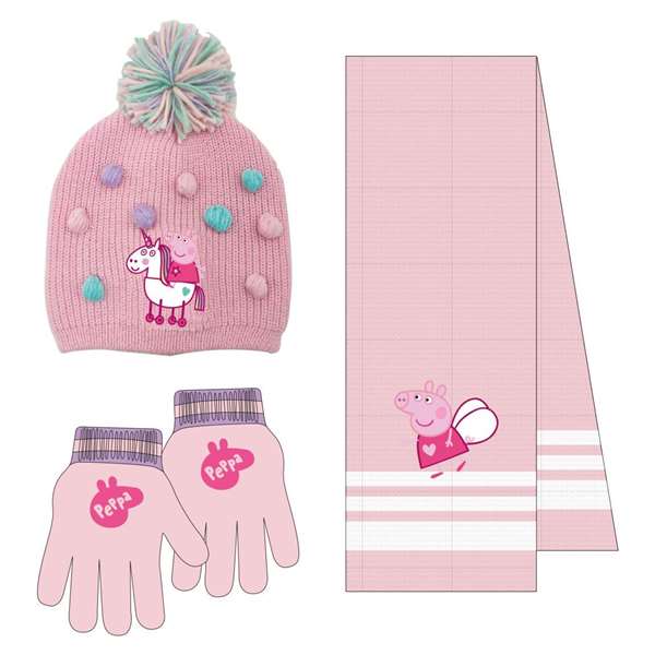 Cerda Ensemble 3 Pièces Bufanda Peppa Pig - Écharpe et Accessoires pour Enfant - 20 x 2 x 52 cm Cerda Ensemble 3 Pièces Bufanda Peppa Pig - Écharpe et Accessoires pour Enfant - 20 x 2 x 52 cm