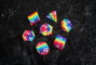 FanRoll Pack de 7 Dés Sharp Edge Silicone Rainbow