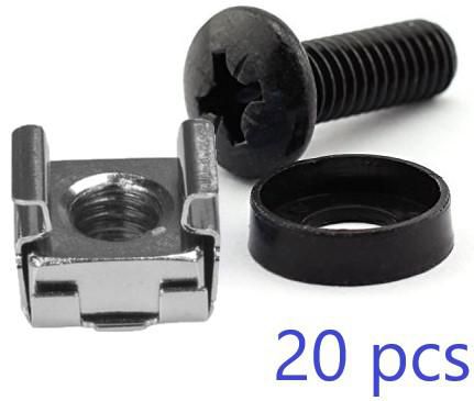 Lanview Ensemble d'écrous cage M6 et vis de montage RAX106 (20 pièces) Lanview Ensemble d'écrous cage M6 et vis de montage RAX106 (20 pièces)